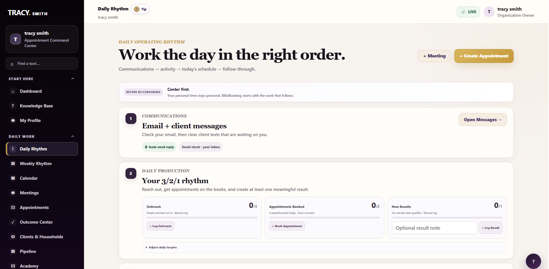 BlitzBooking Daily Rhythm