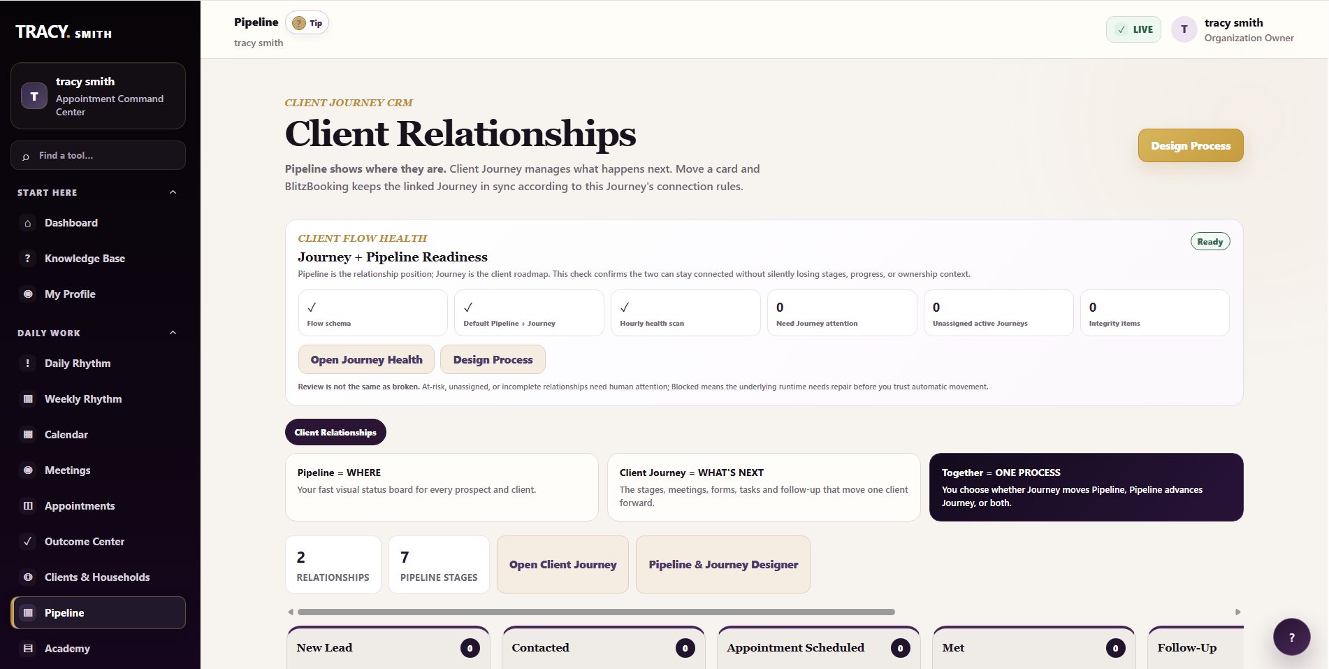 BlitzBooking relationship pipeline
