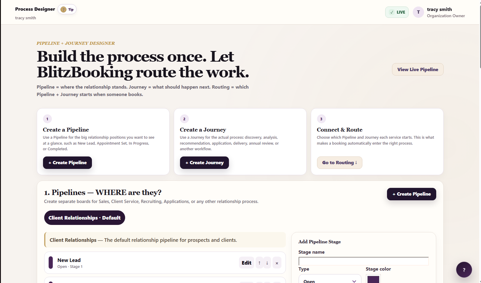 BlitzBooking Process Designer